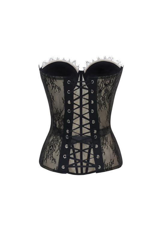 AMÉLIE LACE CORSET BLACK