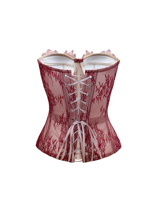 AMÉLIE LACE CORSET BURGUNDY