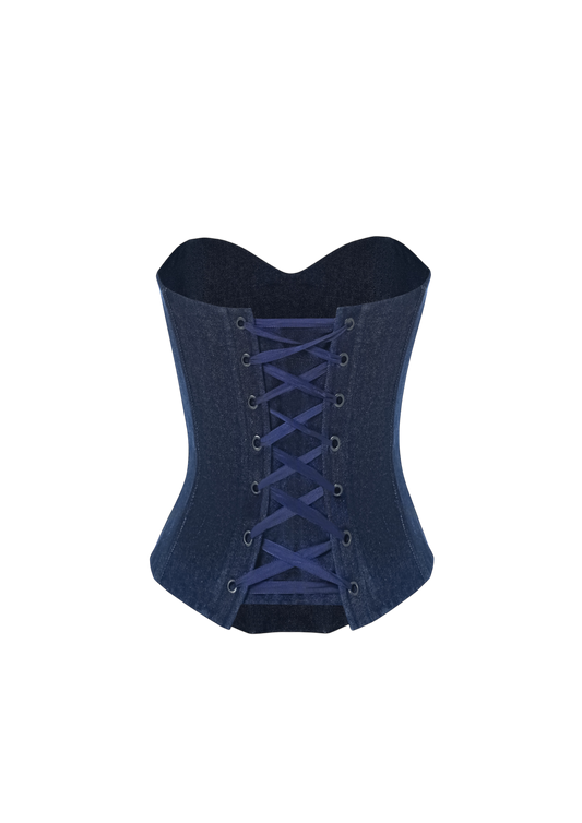 JADE DENIM CORSET DARK BLUE