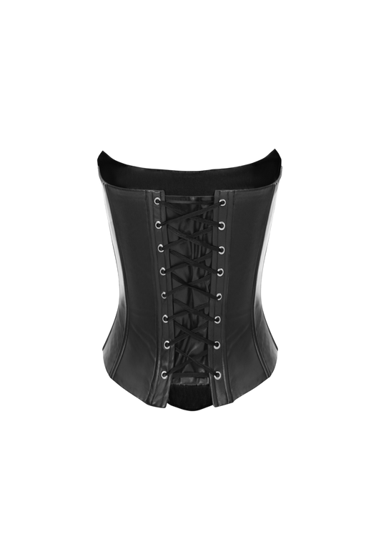 NOIR LEATHER CORSET BLACK