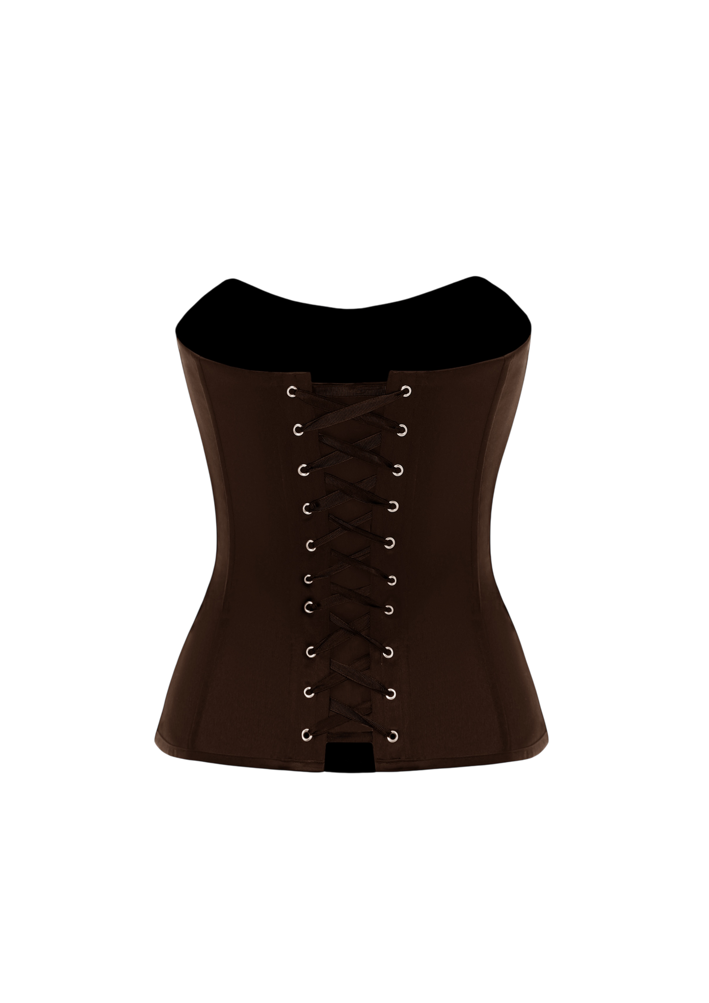GRACE SATIN CORSET BROWN