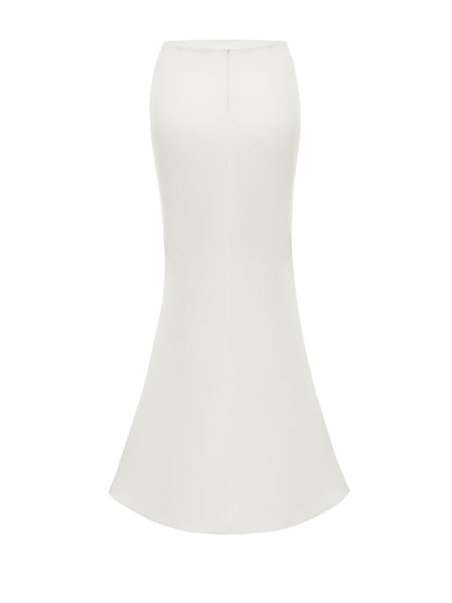 CLASSIC SATIN SKIRT IVORY