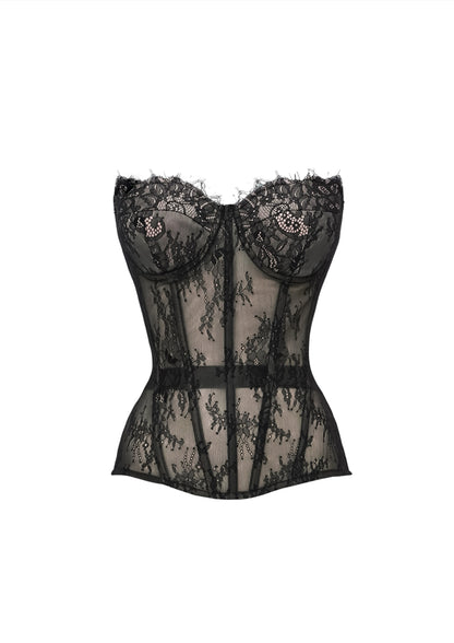 AMÉLIE LACE CORSET BLACK