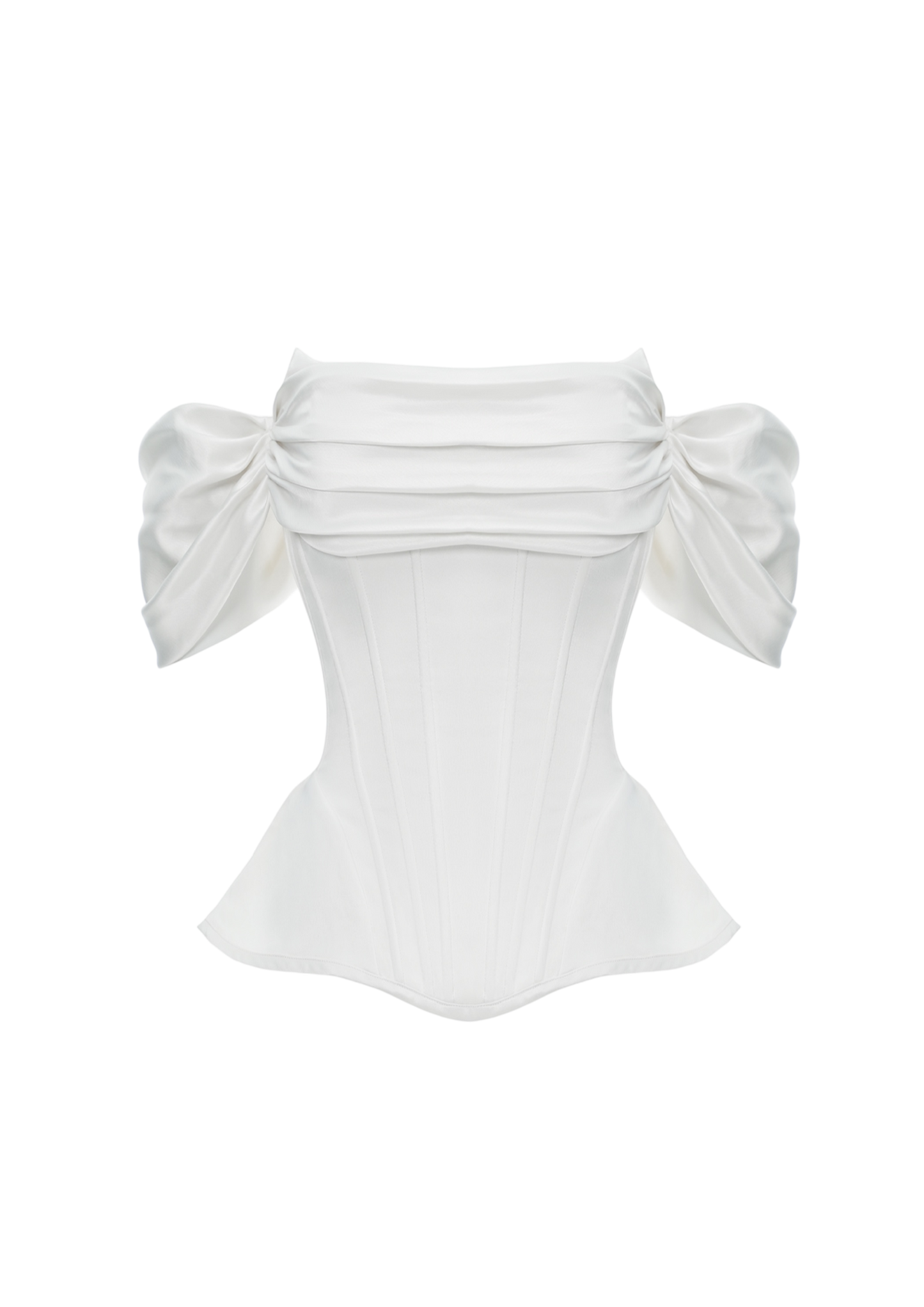 SOPHIE SATIN CORSET IVORY WITH STRAPS