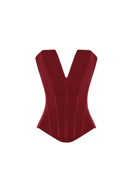 VIVIENNE VELVET CORSET RED