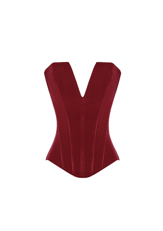 VIVIENNE VELVET CORSET RED