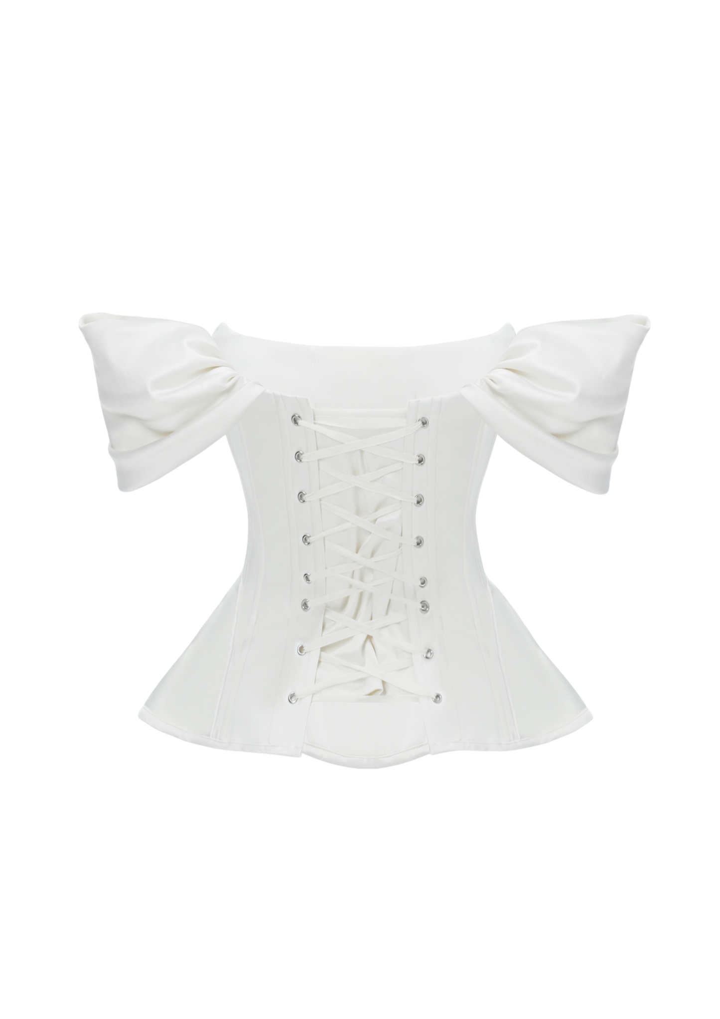 SOPHIE SATIN CORSET IVORY WITH STRAPS