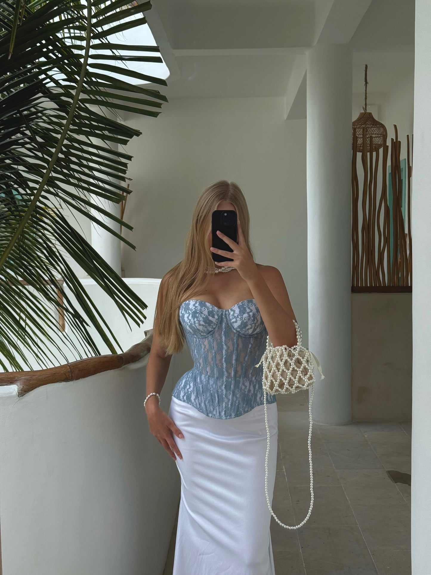 LILY LACE CORSET BLUE