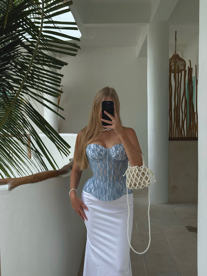 LILY LACE CORSET BLUE