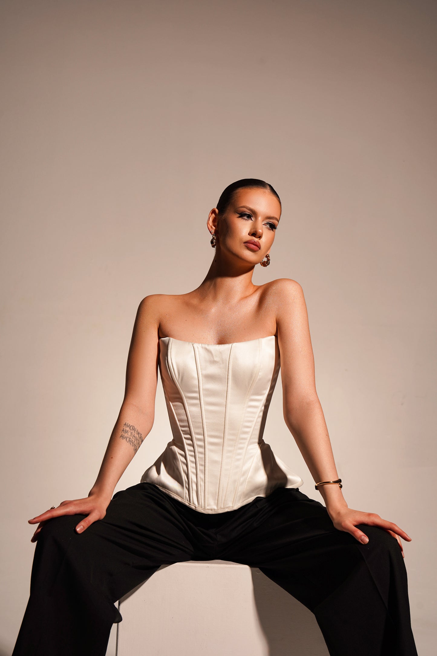 SOPHIE SATIN CORSET WHITE