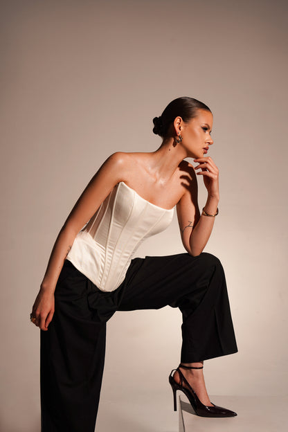 SOPHIE SATIN CORSET WHITE