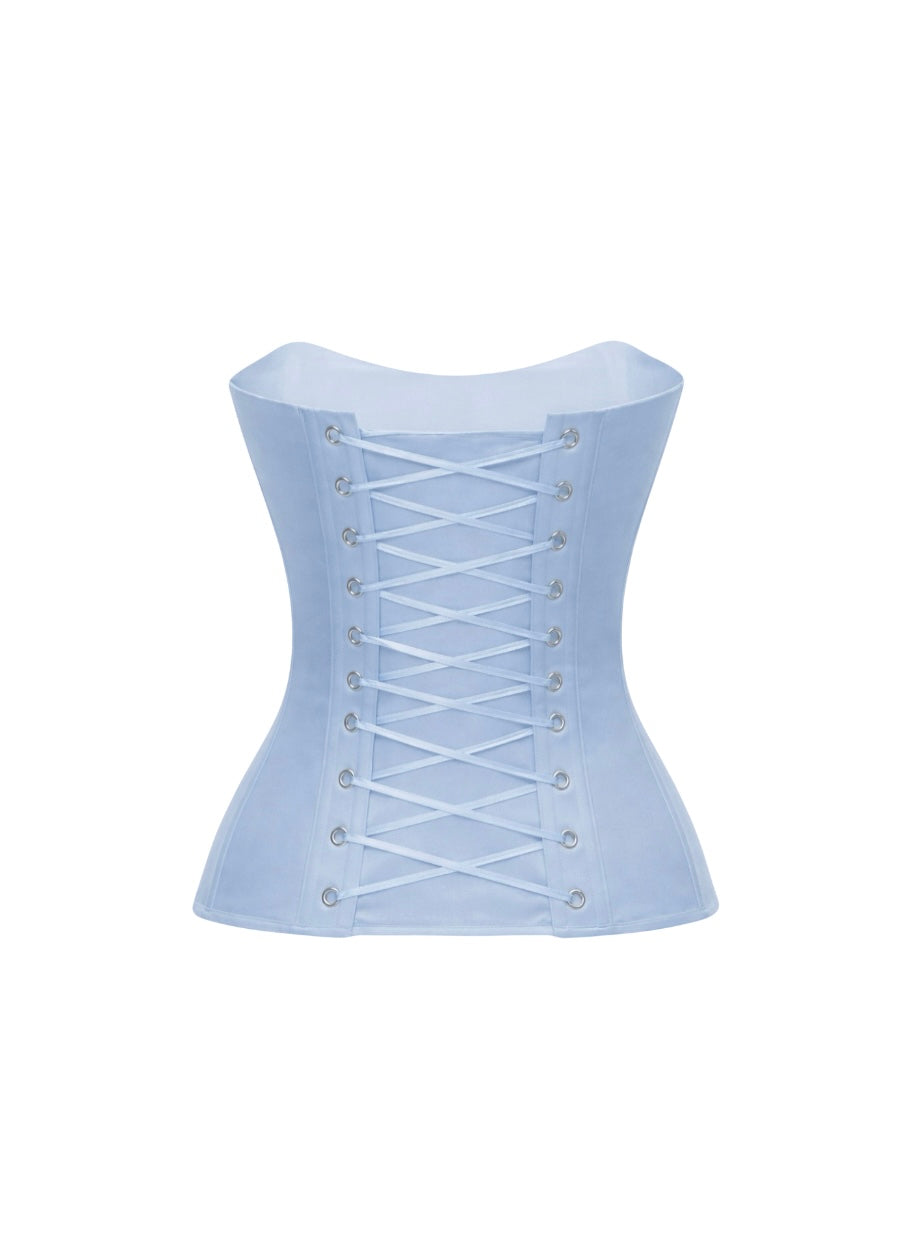 GRACE SATIN CORSET BLUE