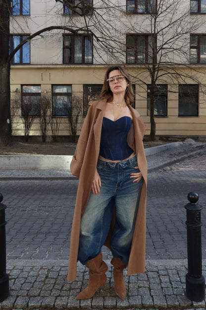 JADE DENIM CORSET DARK BLUE
