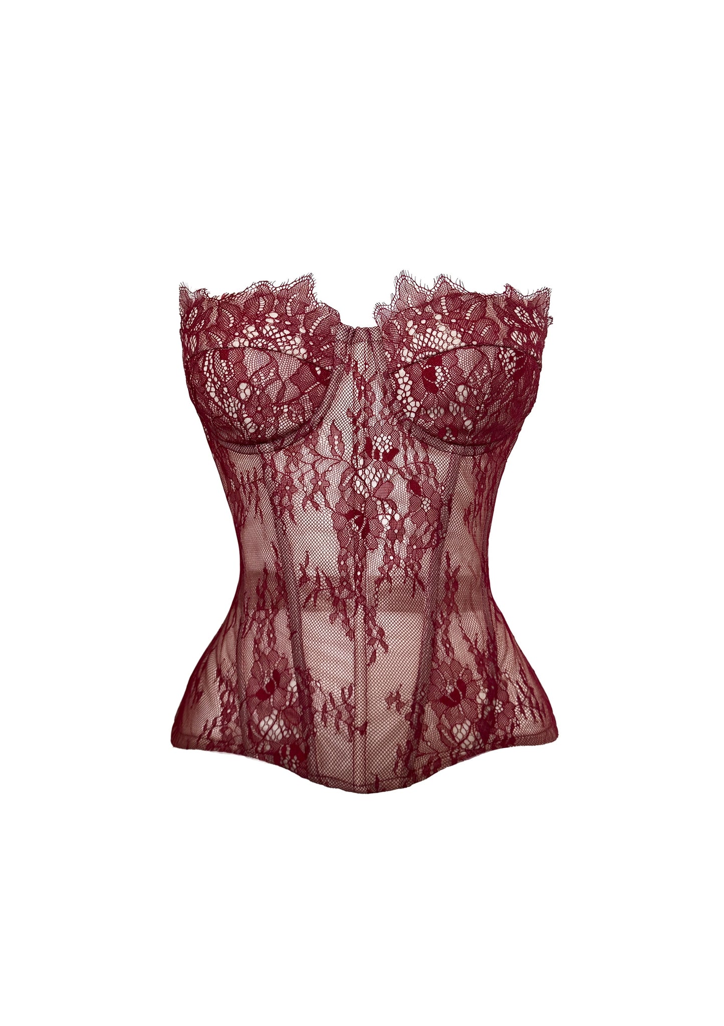AMÉLIE LACE CORSET BURGUNDY