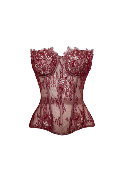 AMÉLIE LACE CORSET BURGUNDY