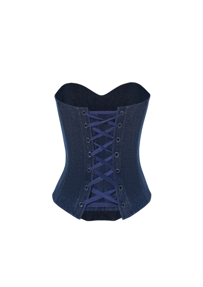 JADE DENIM CORSET DARK BLUE