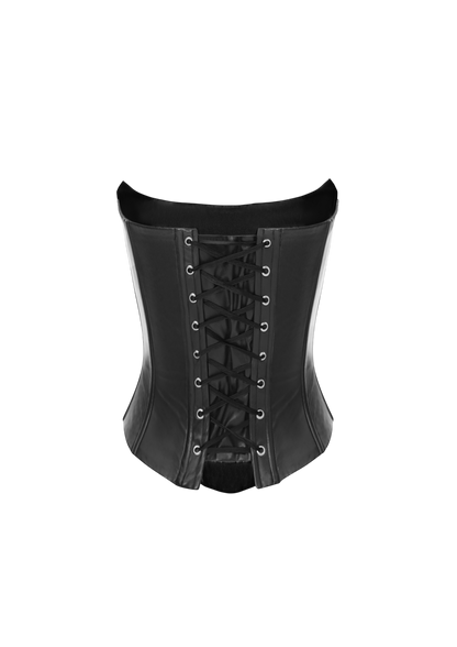 NOIR LEATHER CORSET BLACK