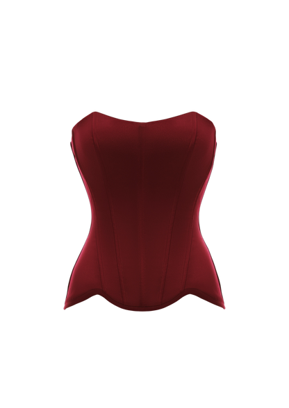 GRACE SATIN CORSET BURGUNDY