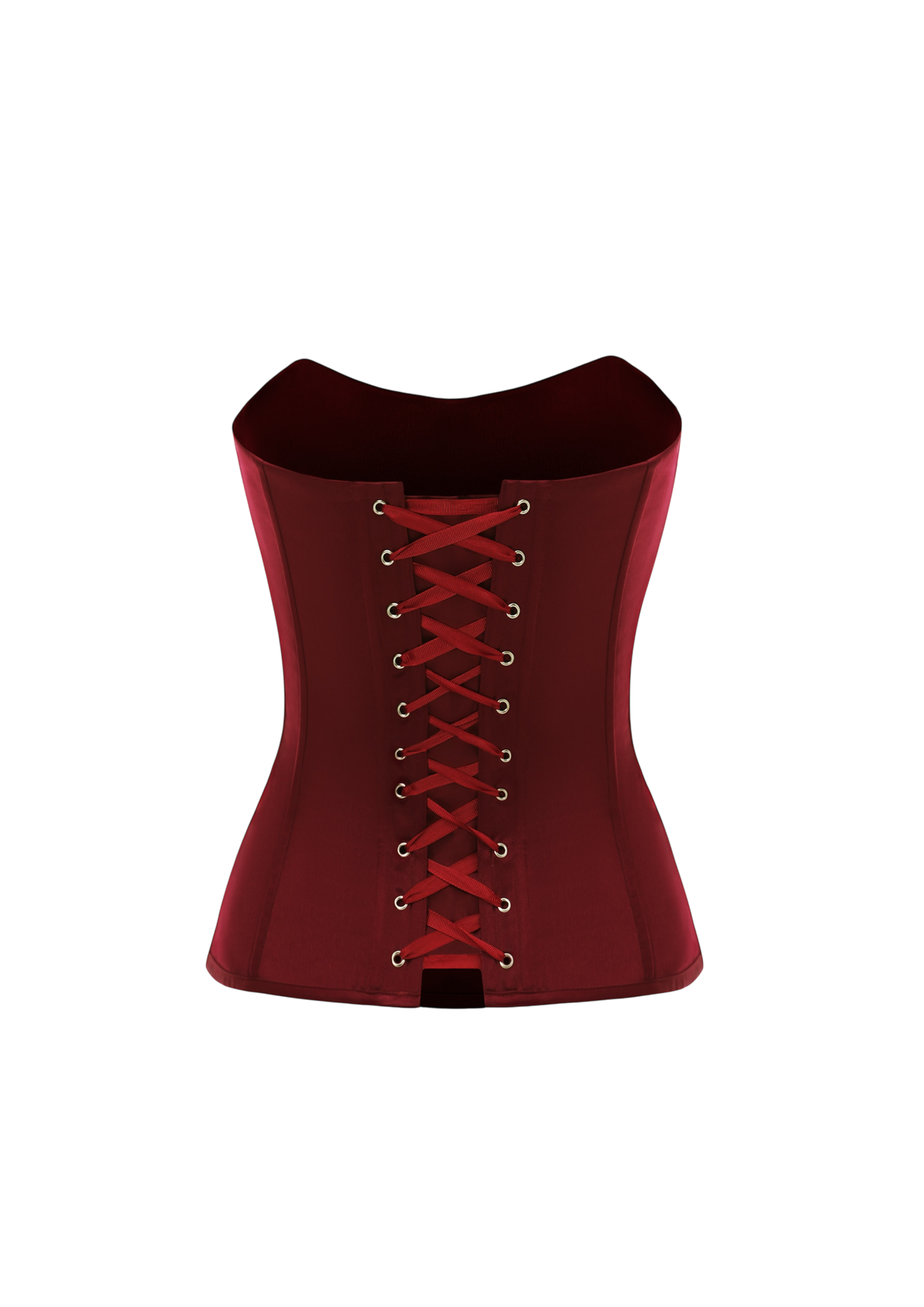GRACE SATIN CORSET BURGUNDY