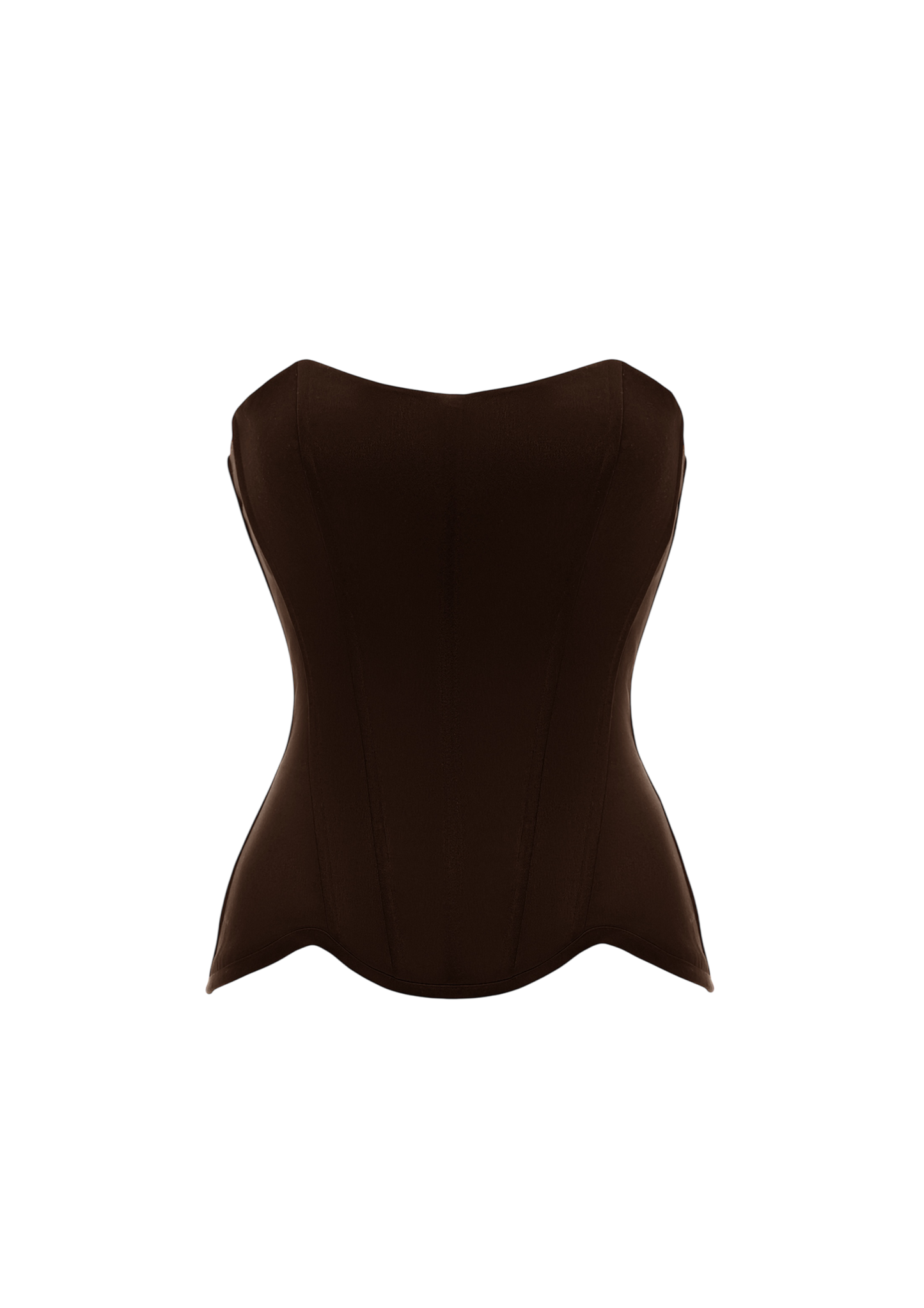 GRACE SATIN CORSET BROWN