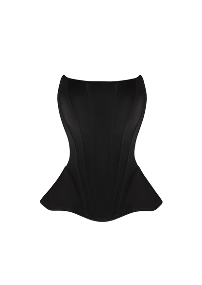 SOPHIE SATIN CORSET BLACK