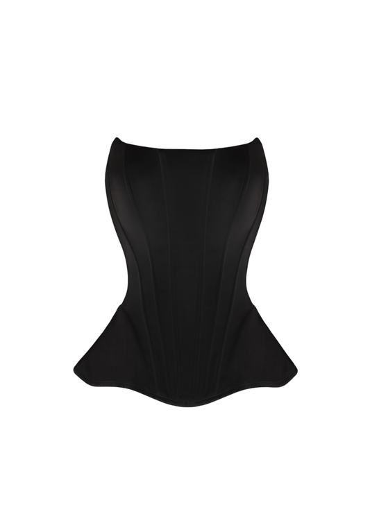 SOPHIE SATIN CORSET BLACK
