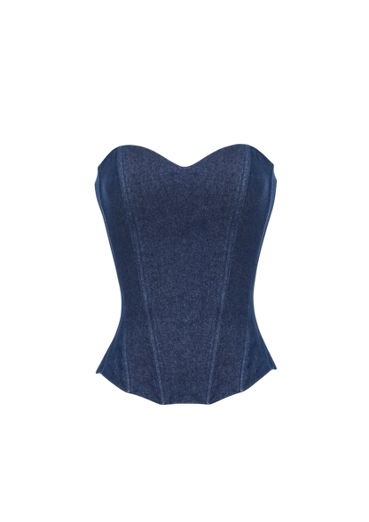 JADE DENIM CORSET DARK BLUE