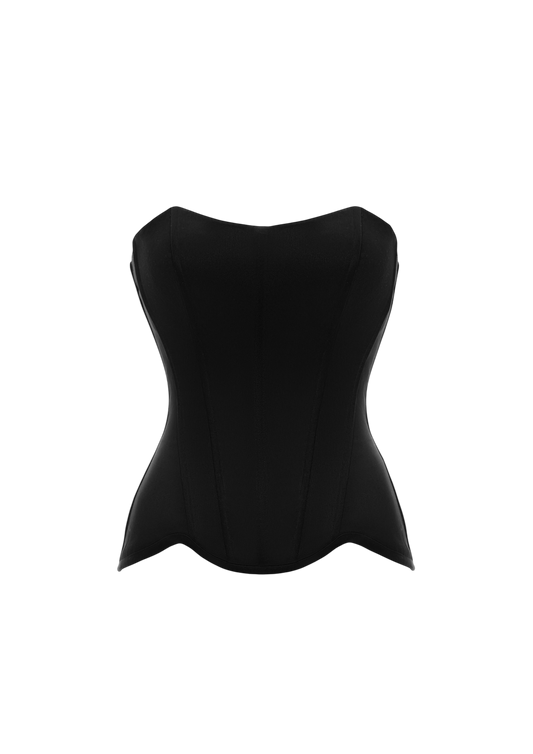 GRACE SATIN CORSET BLACK