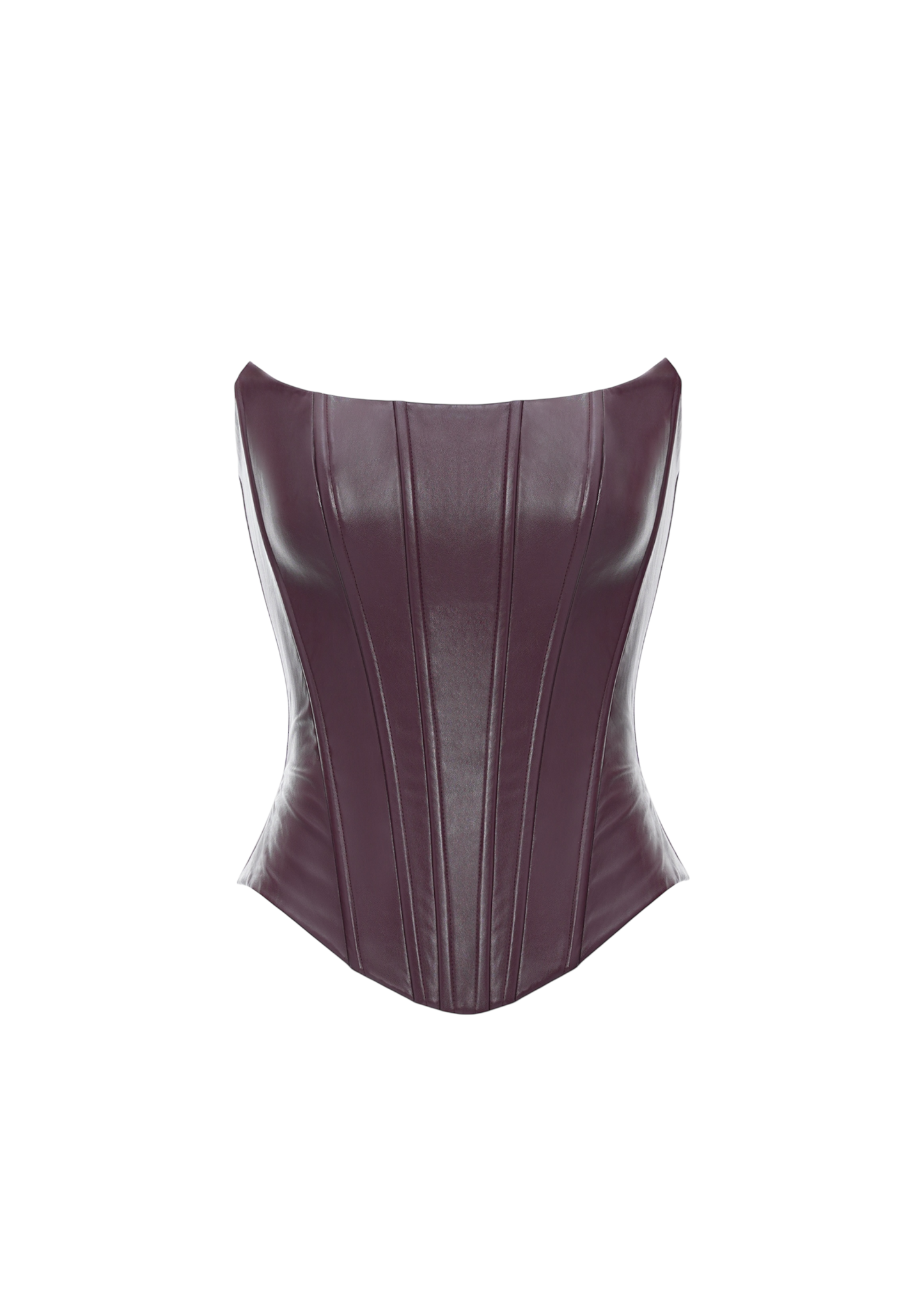 NOIR LEATHER CORSET BURGUNDY