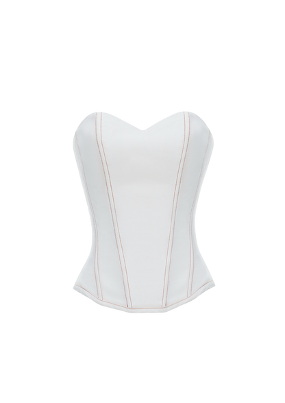JADE DENIM CORSET WHITE