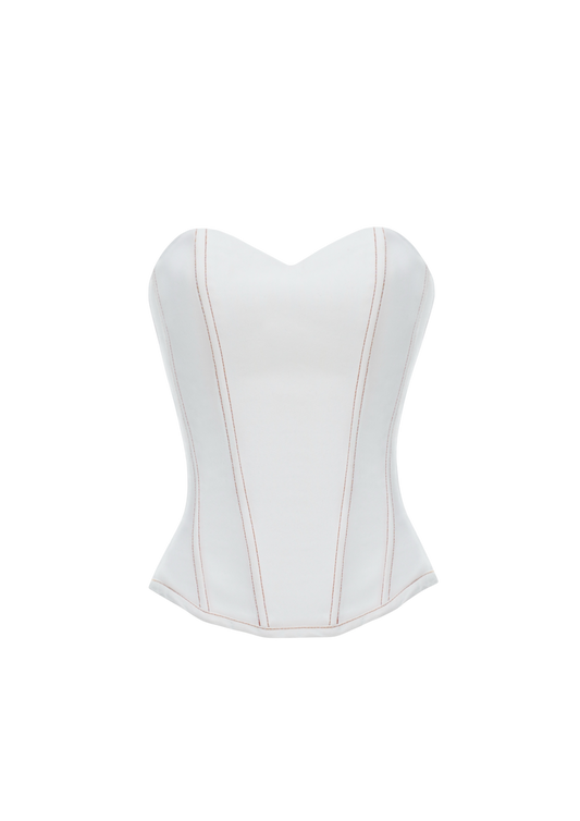 JADE DENIM CORSET WHITE