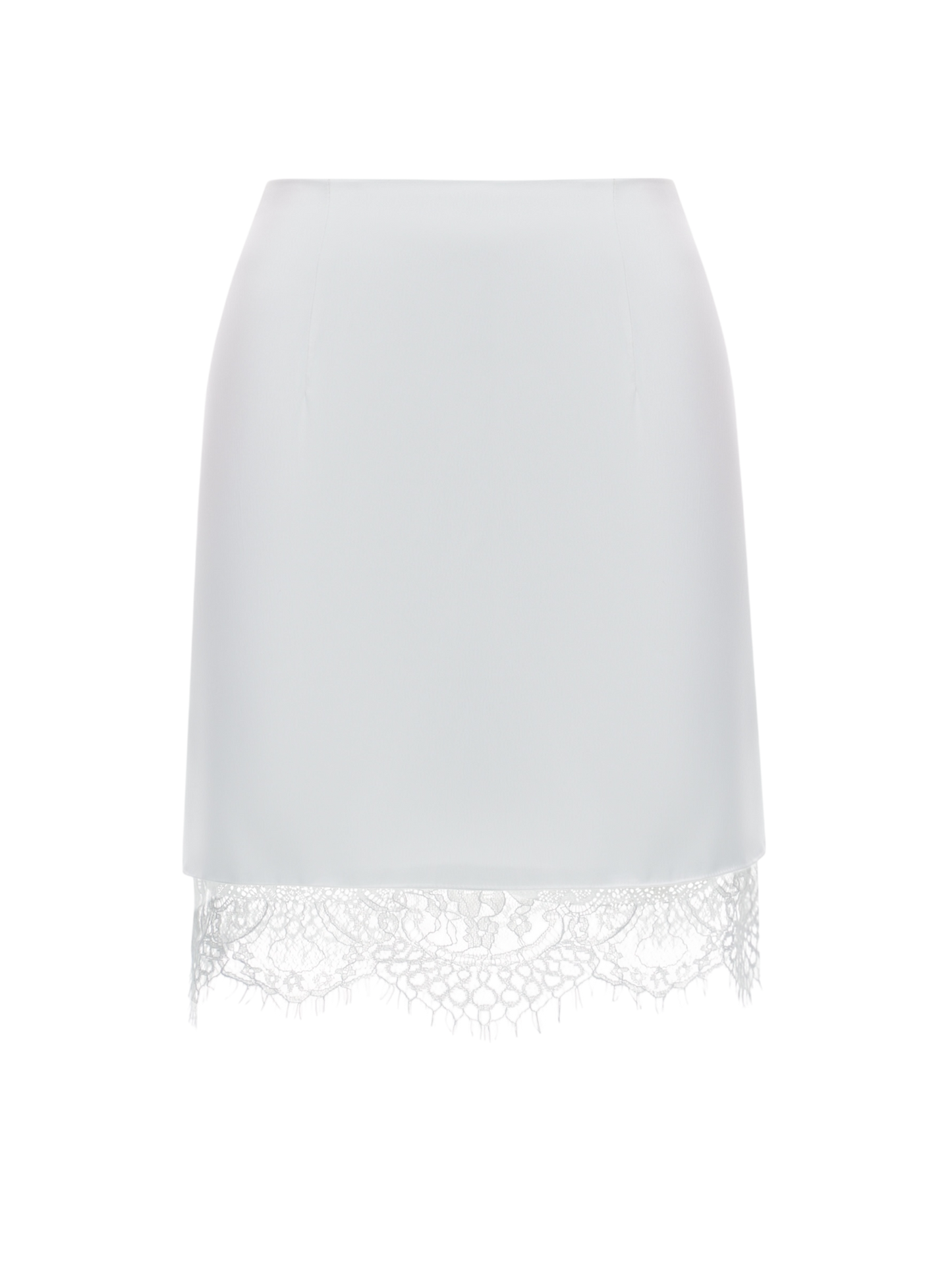 MUSE SATIN SKIRT WITH LACE WHITE