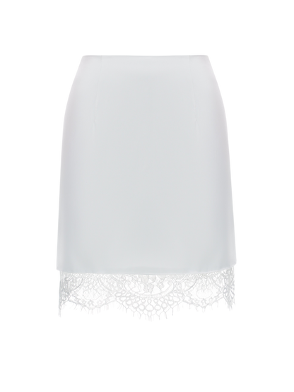 MUSE SATIN SKIRT WITH LACE WHITE