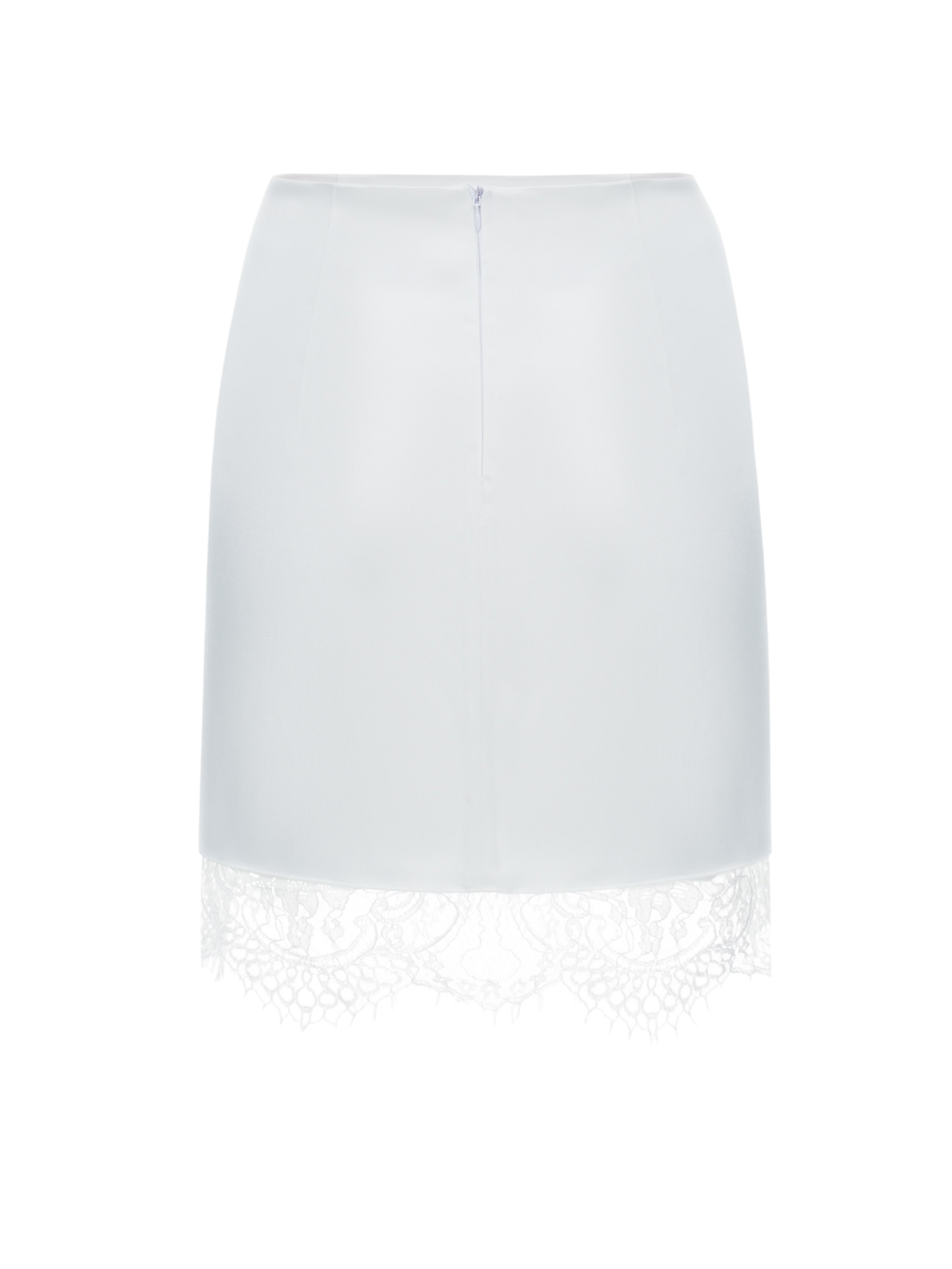 MUSE SATIN SKIRT WITH LACE WHITE