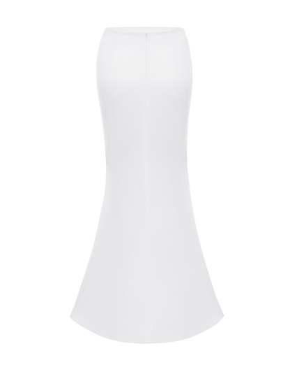 CLASSIC SATIN SKIRT WHITE